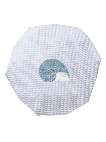 Shower Cap, Waffle Weave, Embroidered Coastal - Image 8