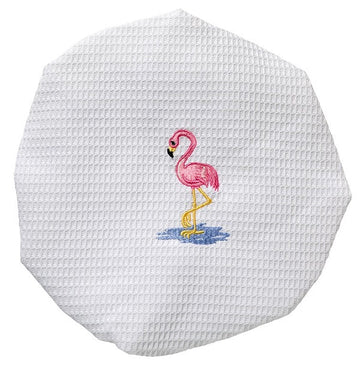 Shower Cap, Waffle Weave, Embroidered Coastal - Image 9