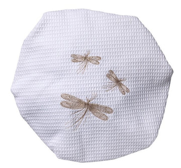 Shower Cap, Waffle Weave, Embroidered Nature - Image 3