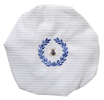 Shower Cap, Waffle Weave, Embroidered Nature - Image 4