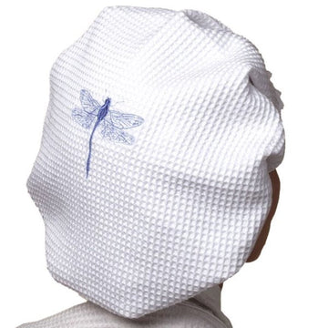 Shower Cap, Waffle Weave, Embroidered Nature - Image 6