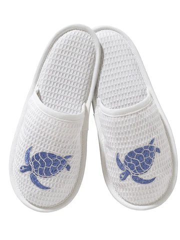 Slippers, Waffle Weave, Embroidered - Image 10
