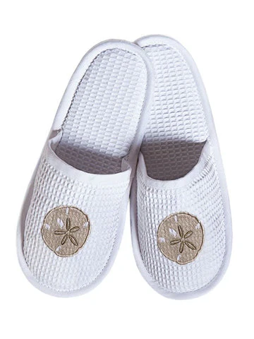 Slippers, Waffle Weave, Embroidered - Image 11