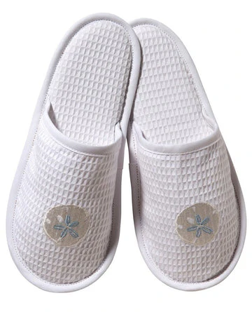 Slippers, Waffle Weave, Embroidered - Image 12