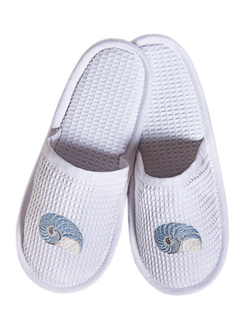 Slippers, Waffle Weave, Embroidered - Image 16