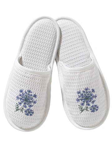 Slippers, Waffle Weave, Embroidered - Image 17