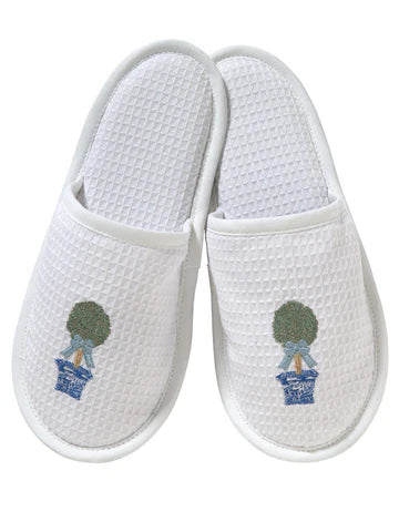 Slippers, Waffle Weave, Embroidered - Image 19