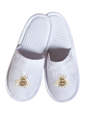 Slippers, Waffle Weave, Embroidered - Image 24