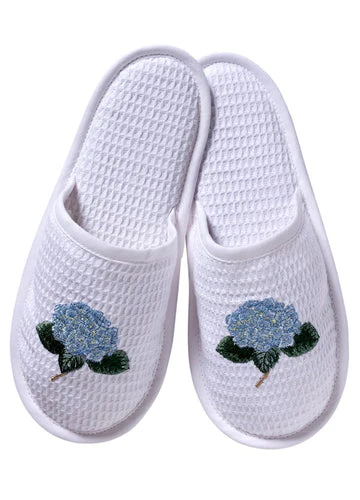 Slippers, Waffle Weave, Embroidered - Image 3