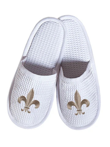 Slippers, Waffle Weave, Embroidered - Image 30