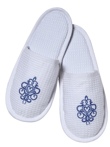 Slippers, Waffle Weave, Embroidered - Image 31