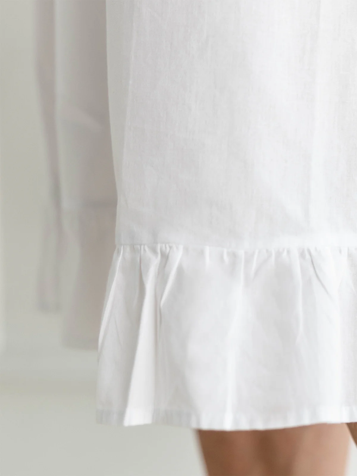 Tessa White Cotton Nightgown - Image 6