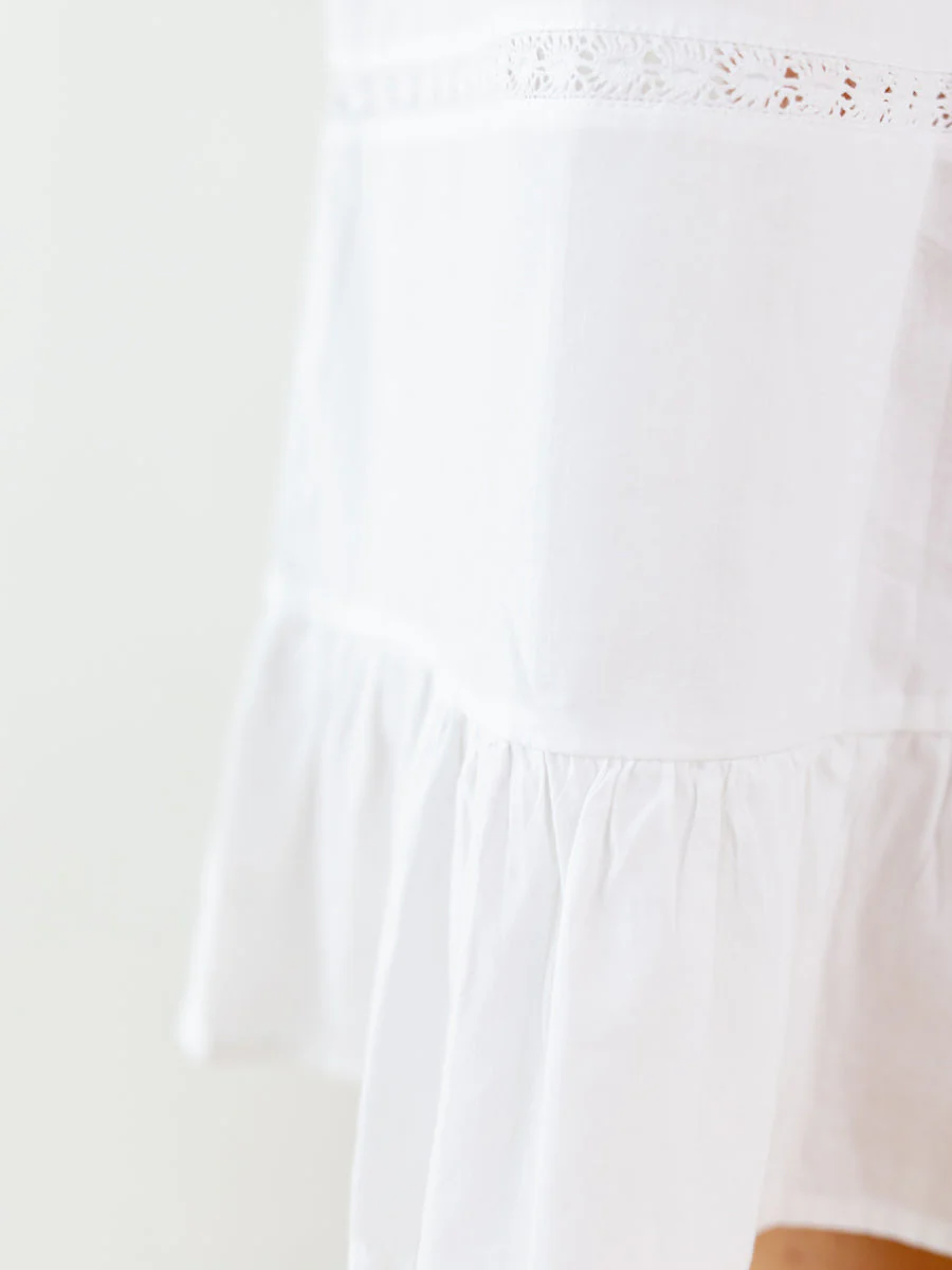 Theresa White Cotton Nightgown - Image 5