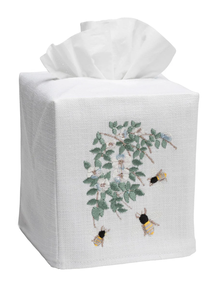 Tissue Box Cover, Embroidered Bees - Image 13