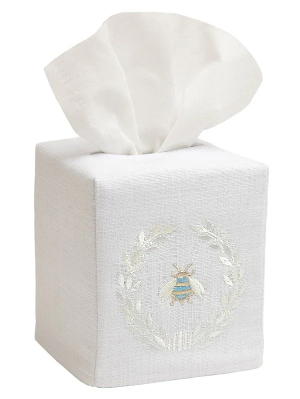 Tissue Box Cover, Embroidered Bees - Image 14