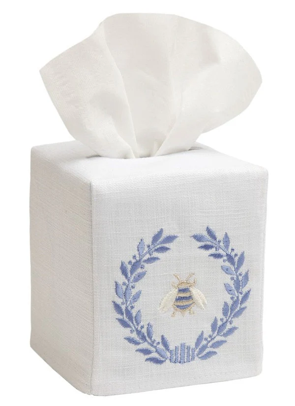 Tissue Box Cover, Embroidered Bees - Image 5