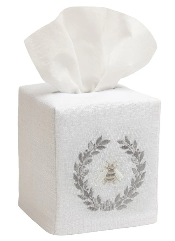 Tissue Box Cover, Embroidered Bees - Image 7