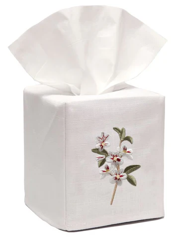 Tissue Box Cover, Embroidered Botanical - Image 29
