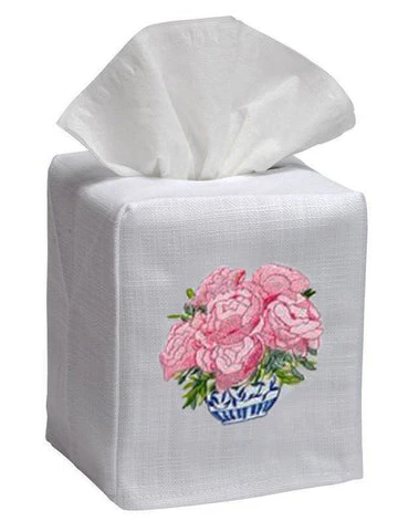 Tissue Box Cover, Embroidered Botanical - Image 3