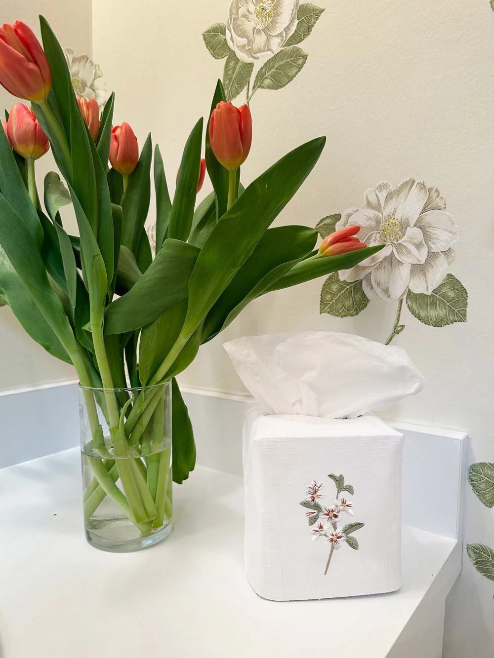 Tissue Box Cover, Embroidered Botanical - Image 8