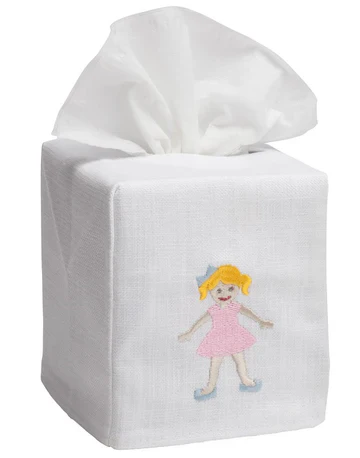 Tissue Box Cover, Embroidered Children - Image 12