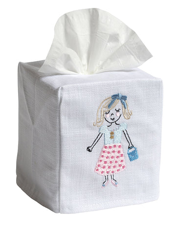 Tissue Box Cover, Embroidered Children - Image 5
