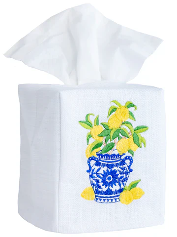 Tissue Box Cover, Embroidered Chinoiserie - Image 14