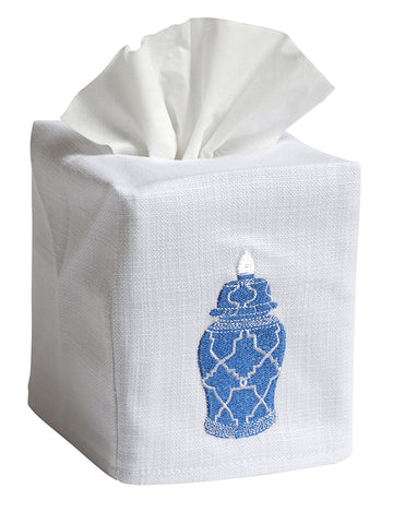 Tissue Box Cover, Embroidered Chinoiserie - Image 6