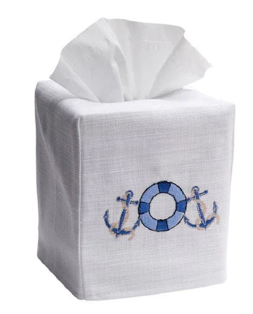 Tissue Box Cover, Embroidered Nautical - Image 12