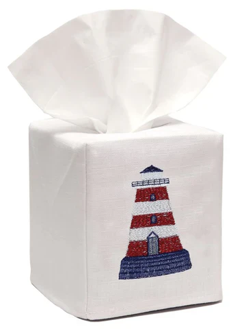 Tissue Box Cover, Embroidered Nautical - Image 13