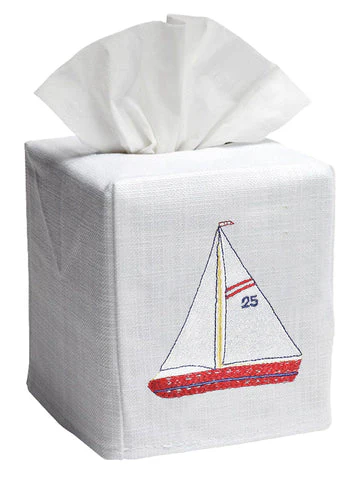 Tissue Box Cover, Embroidered Nautical - Image 15