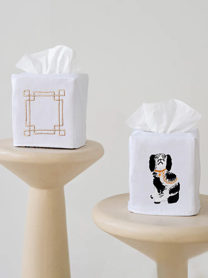 Tissue Box Cover, Embroidered Scrolls - Image 13