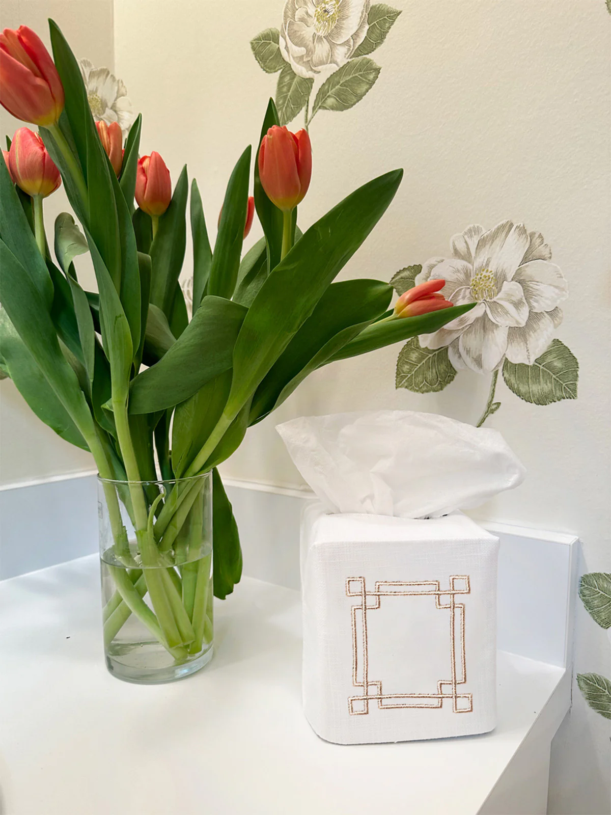 Tissue Box Cover, Embroidered Scrolls - Image 14