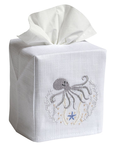 Tissue Box Cover, Embroidered Sea Life - Image 13