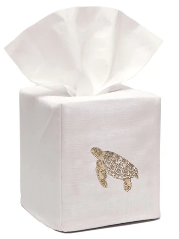 Tissue Box Cover, Embroidered Sea Life - Image 19