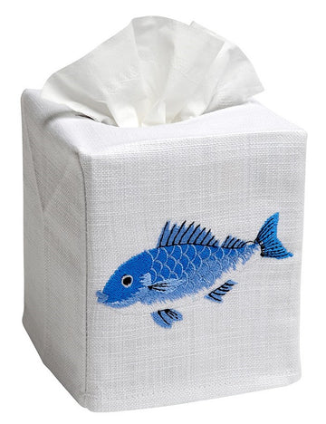 Tissue Box Cover, Embroidered Sea Life - Image 3