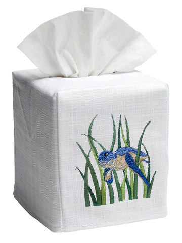 Tissue Box Cover, Embroidered Sea Life - Image 8