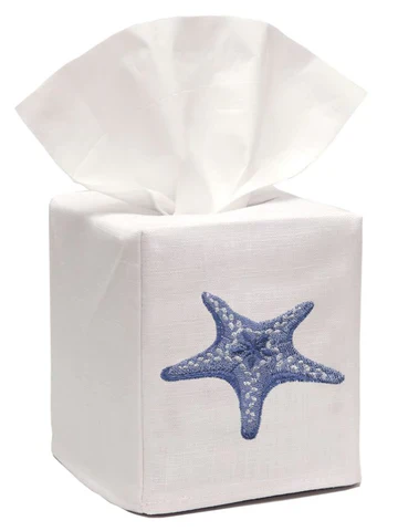 Tissue Box Cover, Embroidered Shell Collection - Image 2