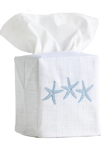 Tissue Box Cover, Embroidered Shell Collection - Image 3