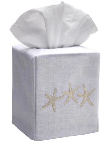 Tissue Box Cover, Embroidered Shell Collection - Image 5
