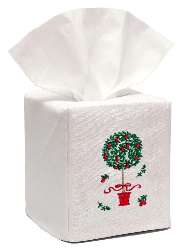 Tissue Box Cover, Embroidered Topiary - Image 12