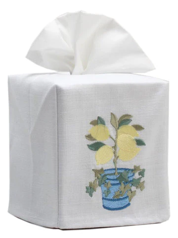 Tissue Box Cover, Embroidered Topiary - Image 4