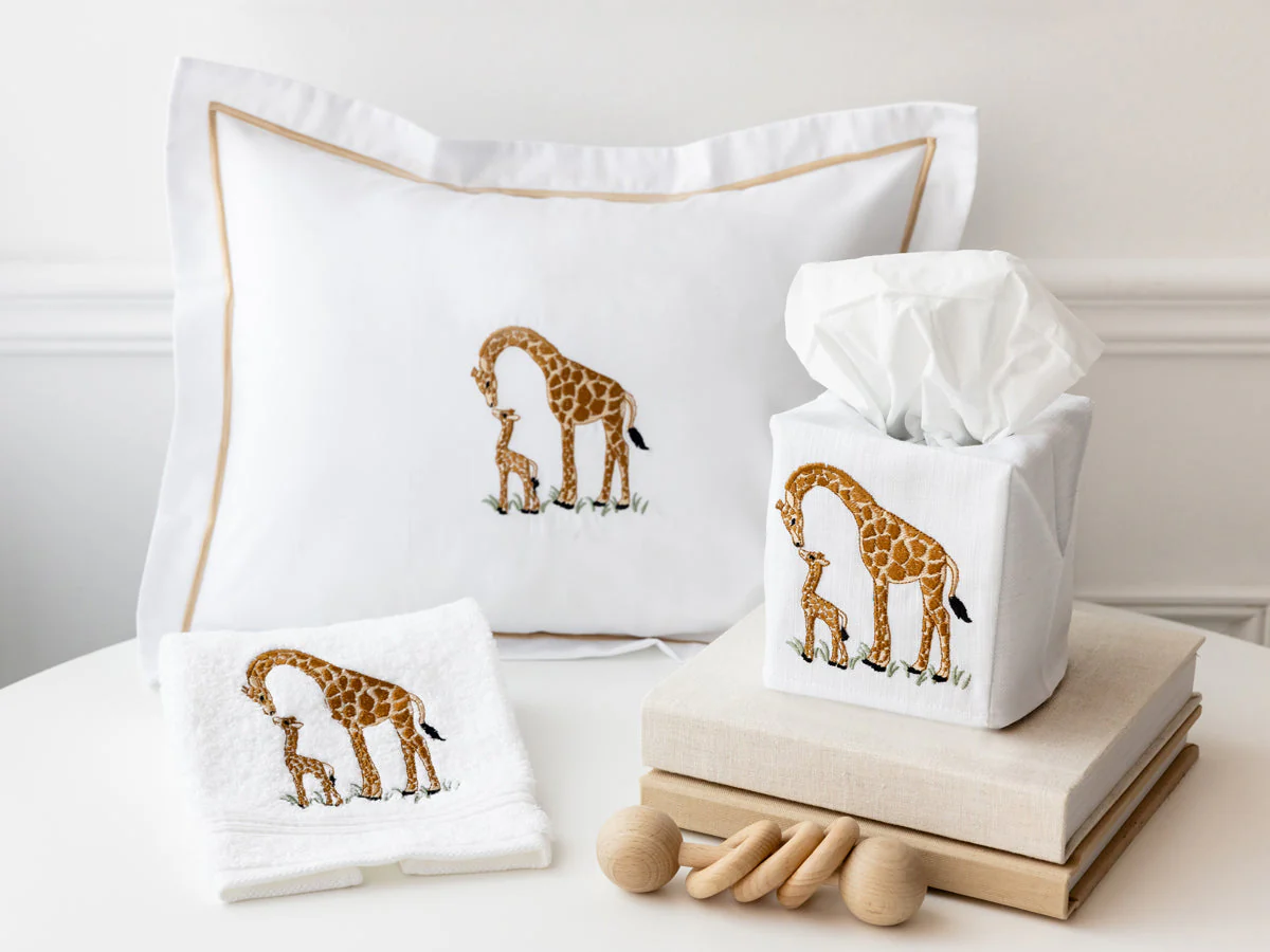 Tissue Box Cover, Giraffe & Baby (Beige) - Image 3