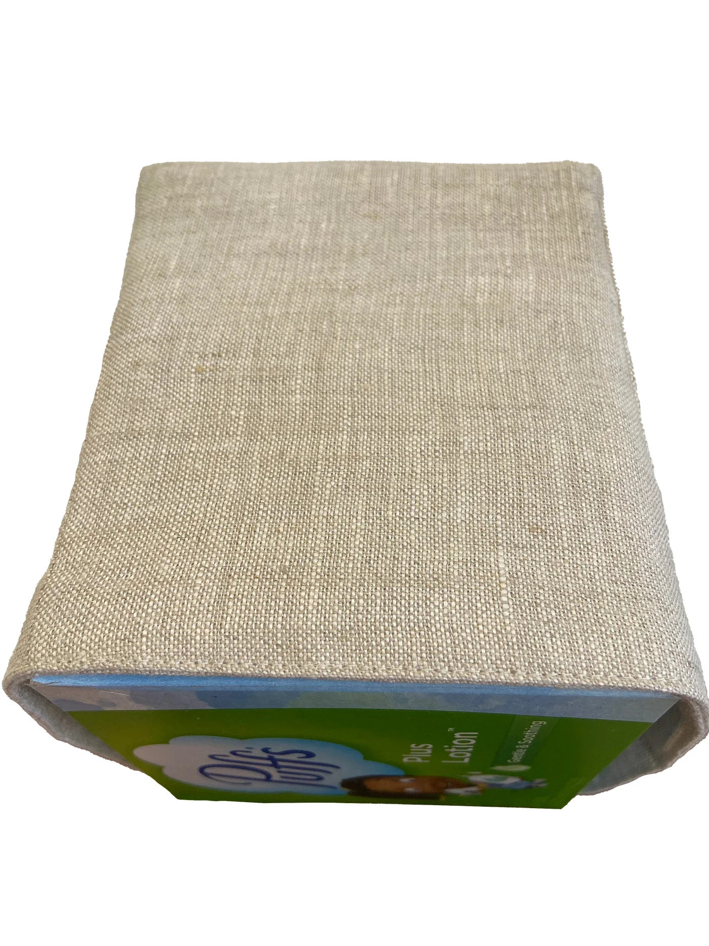 Tissue Box Cover - Natural Linen, Square Opening, No Embroidery - Image 4