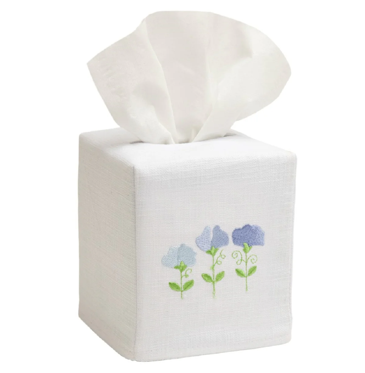 Tissue Box Cover, Row of Sweet Peas (Pink) - Image 3