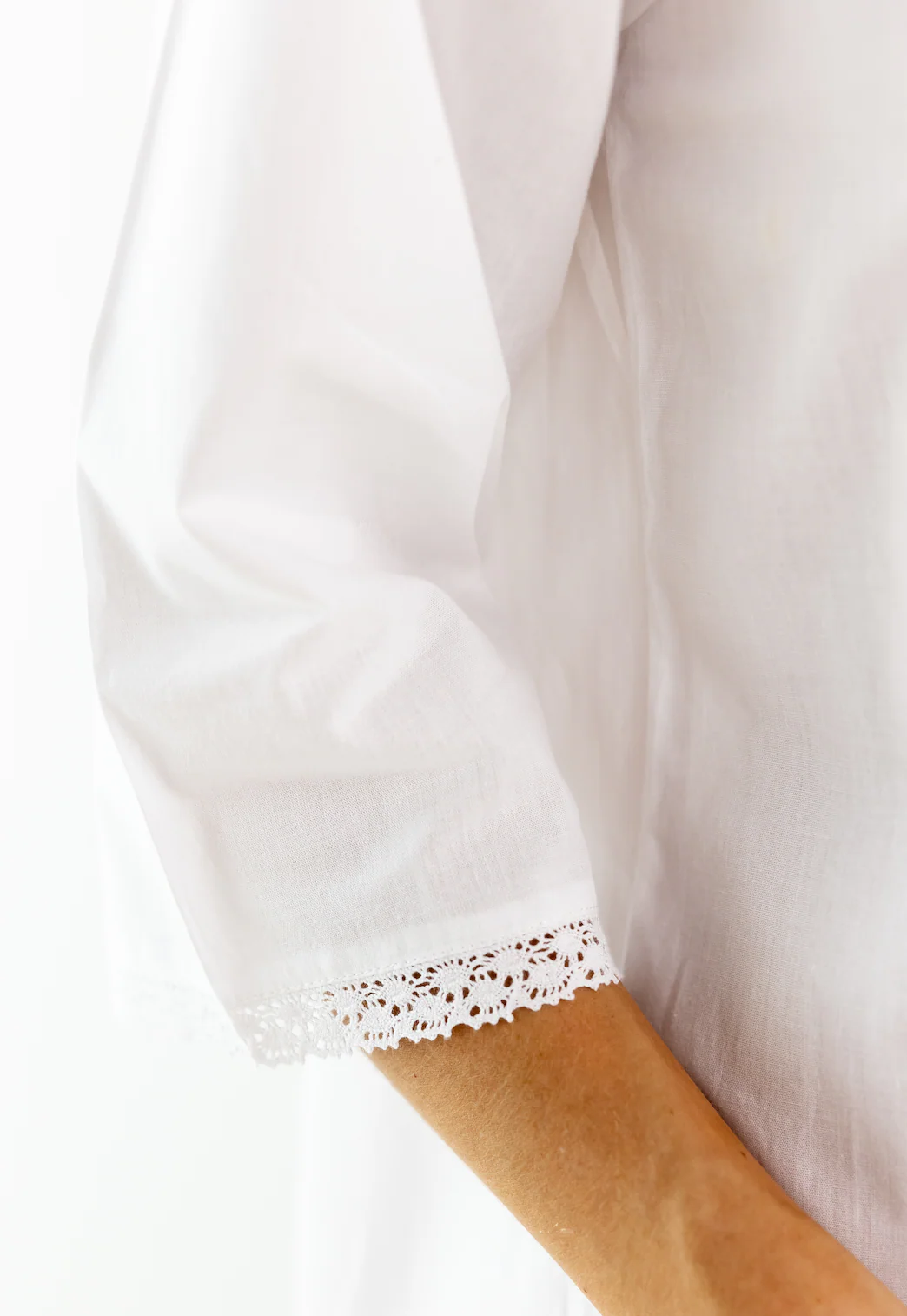 Victoria White Cotton Nightgown - Image 5