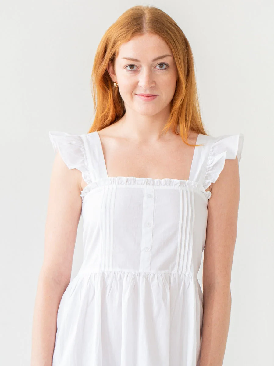 Pippa White Cotton Nightgown - Image 3