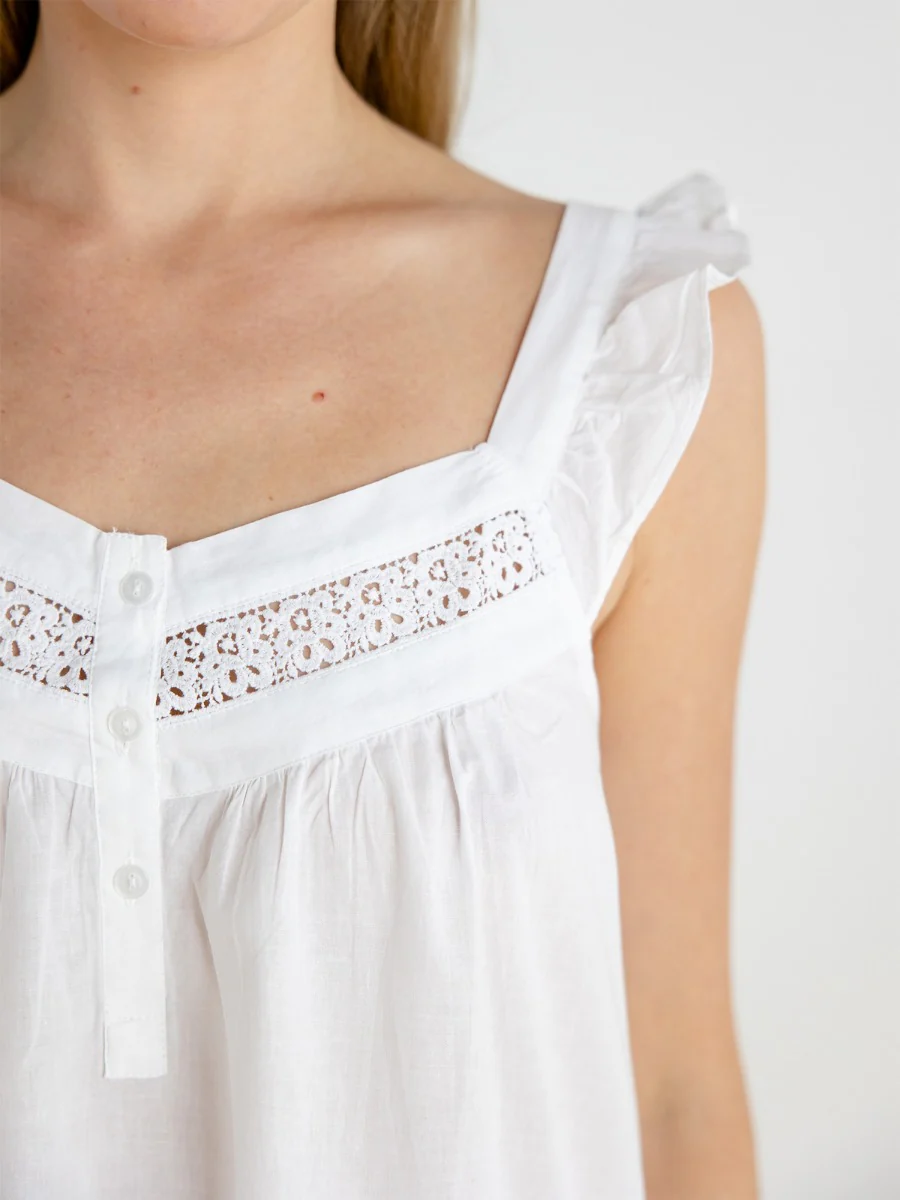 April White Cotton Nightgown - Image 2