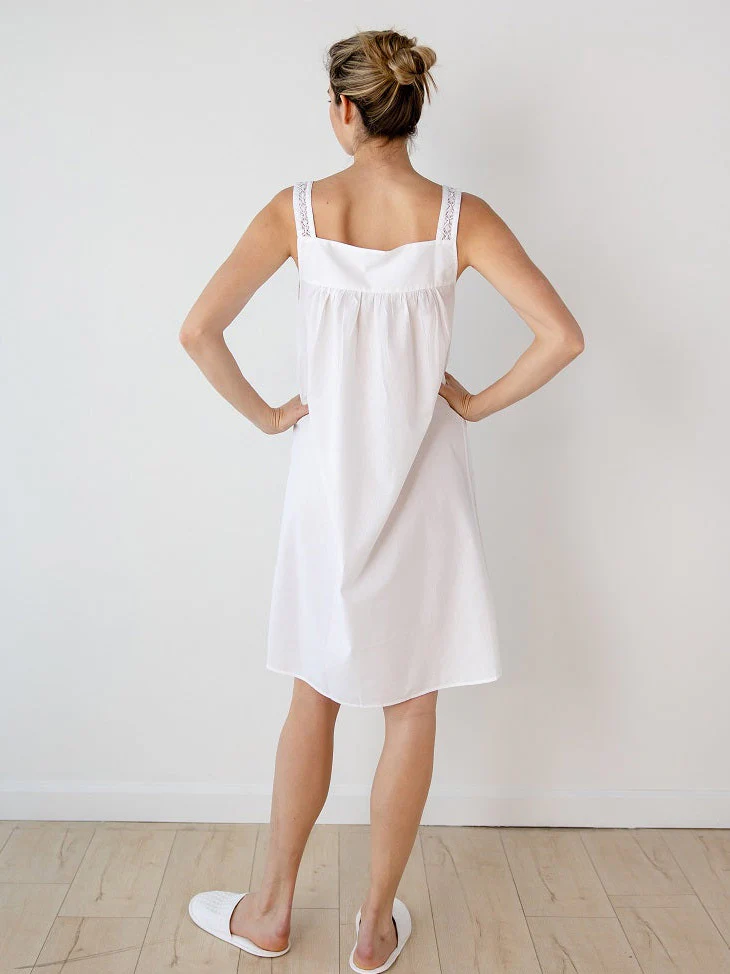 Joy White Cotton Nightgown - Image 3