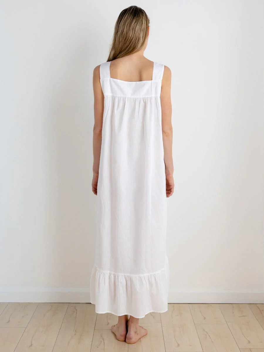 Courtney White Cotton Nightgown - Image 4